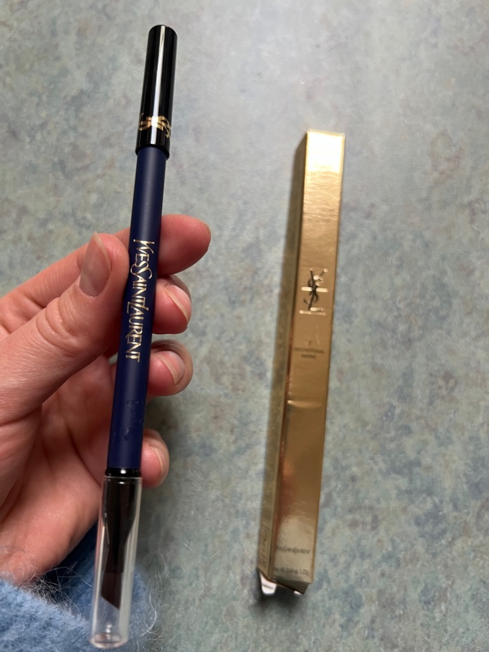 Yves Saint Laurent Navy and Gold Eyeliner Pencil with Brush
